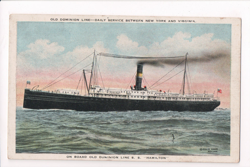 Ship Postcard - HAMILTON - Old Dominion Line (original SOLD) sw0017