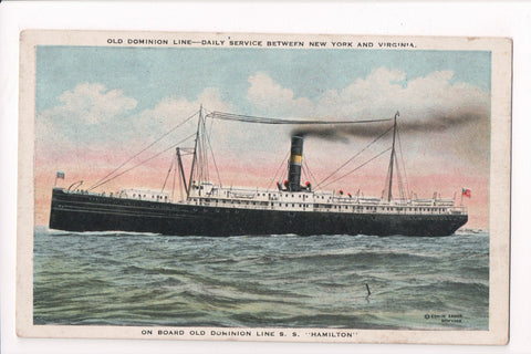 Ship Postcard - HAMILTON - Old Dominion Line (original SOLD) sw0017