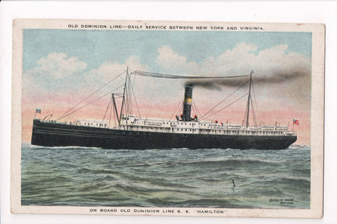 Ship Postcard - HAMILTON - Old Dominion Line - sw0017