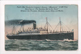 Ship Postcard - MANCHURIA - Pacific Steamship Co - w04251
