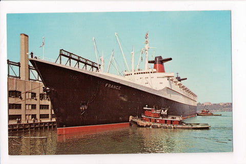 Ship Postcard - FRANCE - Liner docked in NYC, 1963 - w04267