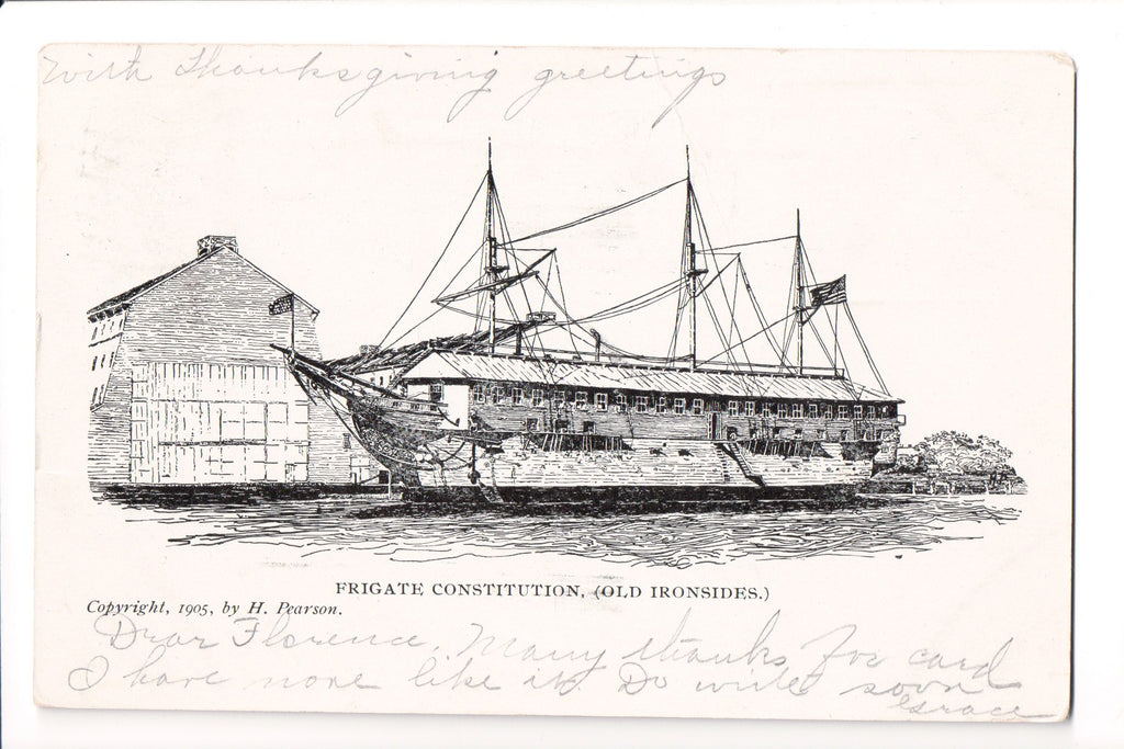 Ship Postcard - CONSTITUTION - Frigate Old Ironside (original SOLD) w04268