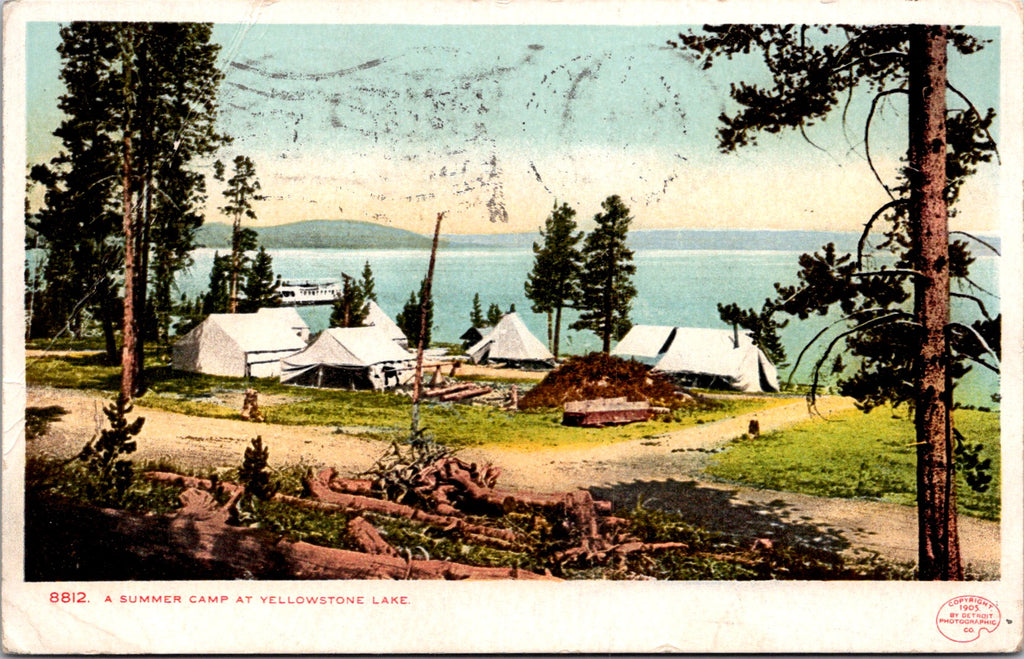 WY, Yellowstone Lake - Summer Camp, tents - 1909 Detroit Photographic - T00045