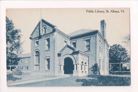 VT, St Albans - Public Library - @1915 postcard - T00302