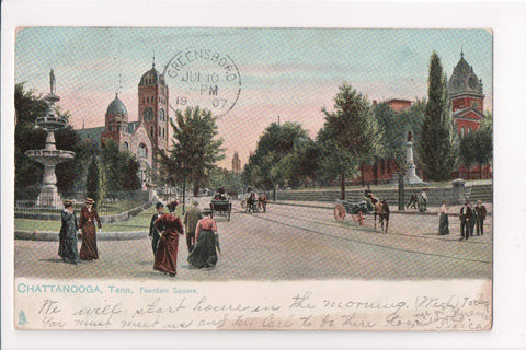TN, Chattanooga - Fountain Square - Tuck card - F09095
