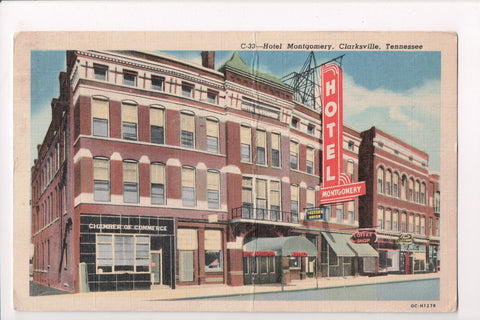 TN, Clarksville - Hotel Montgomery, Coffee Shop etc - @1951 - z17020 **DAMAGED /
