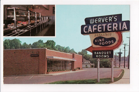 TN, Knoxville - Weavers Cafeteria postcard - w01511