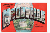 TN, Nashville - Greetings from, Large Letter postcard - B08289