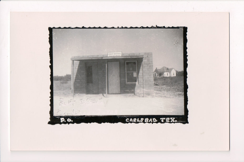 TX, CARLSBAD - PO or Post Office Real Photo Postcard - F09280