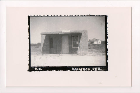 TX, CARLSBAD - PO or Post Office Real Photo Postcard - F09280