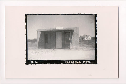 TX, Carlsbad - PO or Post Office Real Photo Postcard - F09280