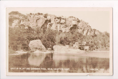 TX, Concan - Neal Vacation Camp - Shut in Bluff and swimming pool - RPPC - C1760