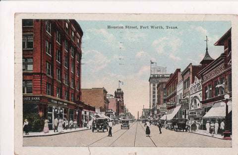 TX, Fort Worth - Houston Street - HEALY, KRESS, TX STATE BANK etc - C08211