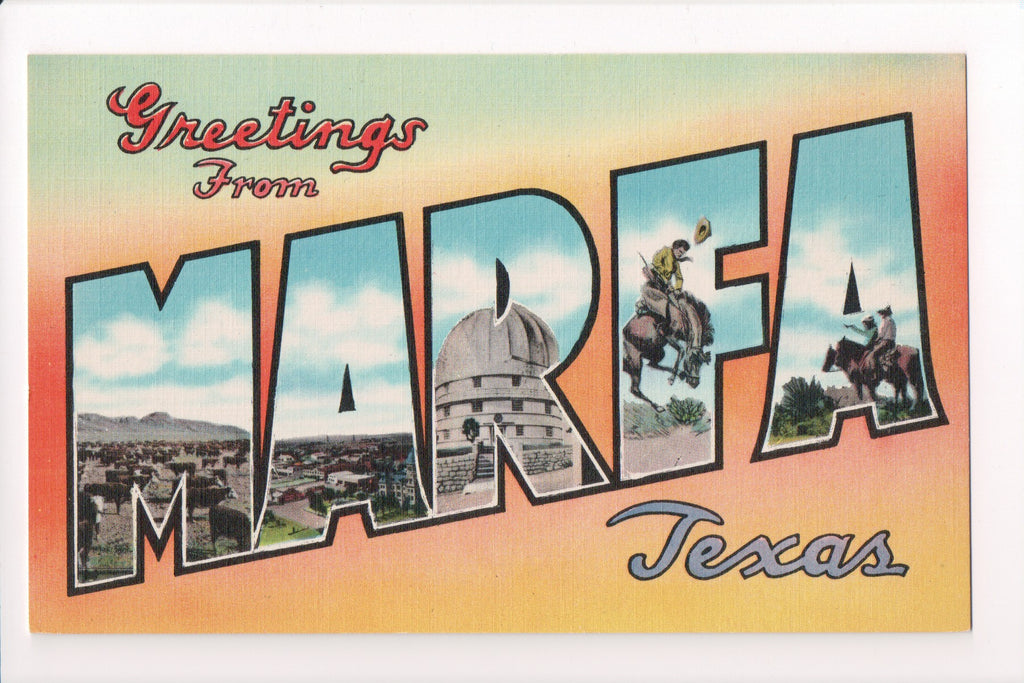 TX, MARFA - Greetings from, Large Letter postcard - C08569
