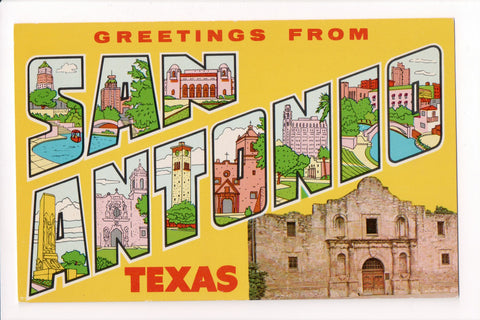 TX, San Antonio - Greetings from, Large Letter postcard - B08275