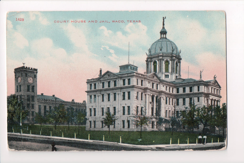 TX, Waco - Court House, Jail - S H Kress postcard - CP0262