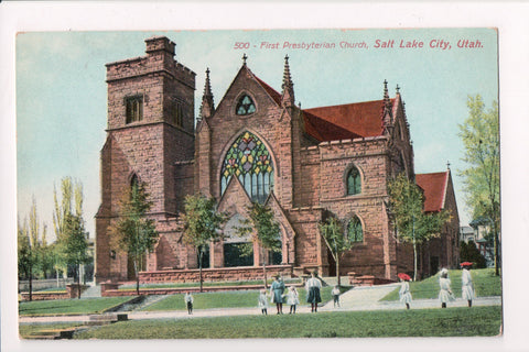UT, Salt Lake City - First Presbyterian Church - vintage postcard - F03212