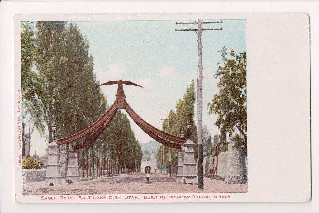 UT, Salt Lake City - Eagle Gate close up postcard - w01792