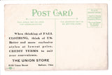 OH, Bellaire - UNION STORE advertisement postcard - D05461