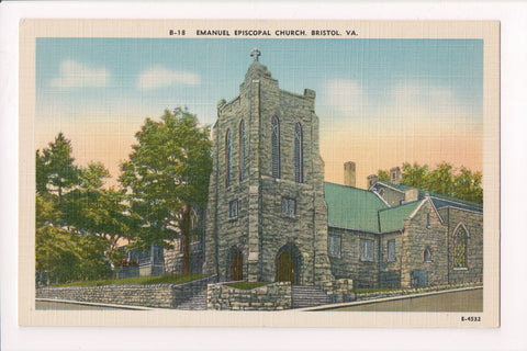 VA, Bristol - Emanuel Episcopal Church, vintage postcard - VA0005