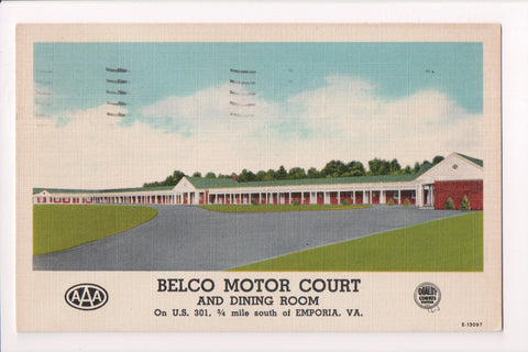 VA, Emporia - Belco Motor Court, US 301 @1953 postcard - w00607