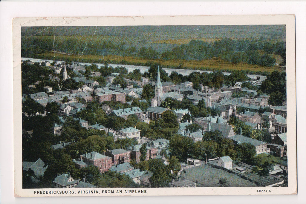 VA, Fredericksburg - aerial view @1934 postcard - w03769