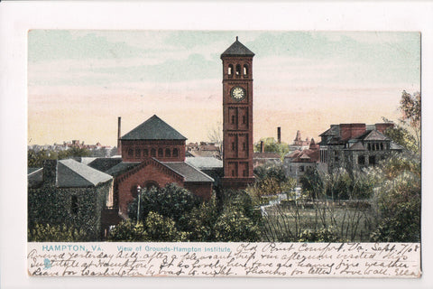 VA, Hampton - Hampton Institute, view of the grounds @1908 postcard - A12140