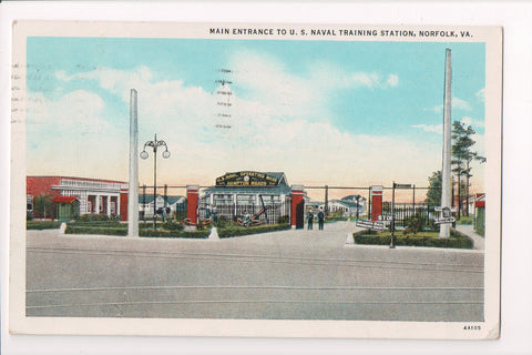 VA, Norfolk - US Naval Training Station, main entrance, Hampton Roads - w00821