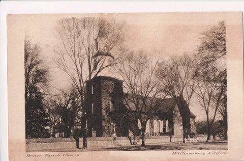 VA, Williamsburg - Bruton Parish Church, vintage postcard - E05113