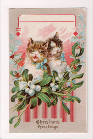 Xmas - Christmas Greeting - couple of cats - Winsch type back - VT0200