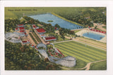 OH, CINCINNATI - Coney Island, rides, aerial view - vintage postcard - VT0299