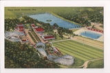 OH, Cincinnati - CONEY ISLAND, rides, aerial view - vintage postcard - VT0299