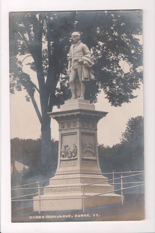 VT, Barre - Burns Monument closeup - RPPC - S01451