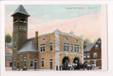 VT, BARRE - Central Fire Station, men, fire wagons with horses - R00281