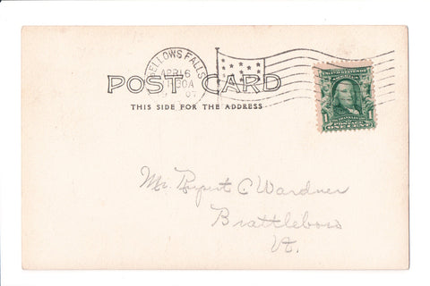 pm FLAG KILLER - VT, Bellows Falls - 1907 cancel - F09027