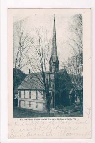 VT, BELLOWS FALLS  - First Universalist Church - @1906 postcard - w03076