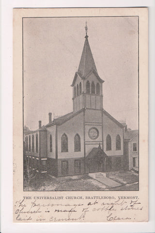 VT, Brattleboro - Universalist Church - @1906 postcard - w03068