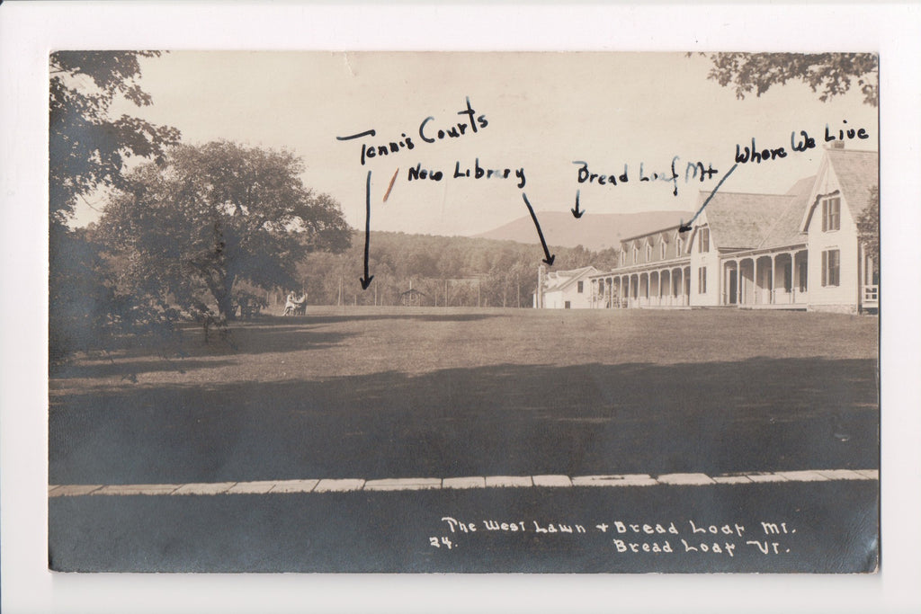 VT, BREAD LOAF - buildings - RPPC - A17461