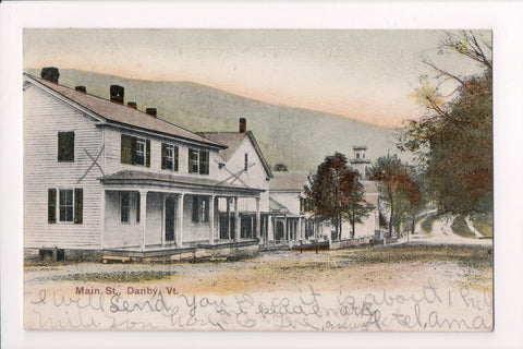 VT, DANBY - Main St, W H Bond? sign, vintage postcard - B11178