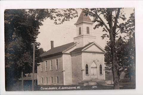 VT, EAST BERKSHIRE - Congregational Church closeup - Eastern RPPC - 800381