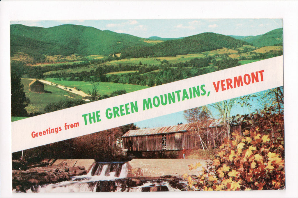 VT, GREEN MOUNTAINS - Greetings from, Large Letter postcard - B08149