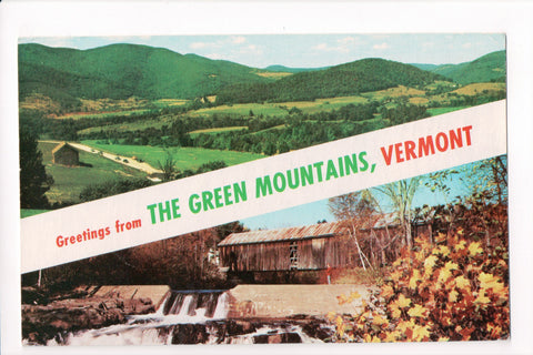 VT, GREEN MOUNTAINS - Greetings from, Large Letter postcard - B08149