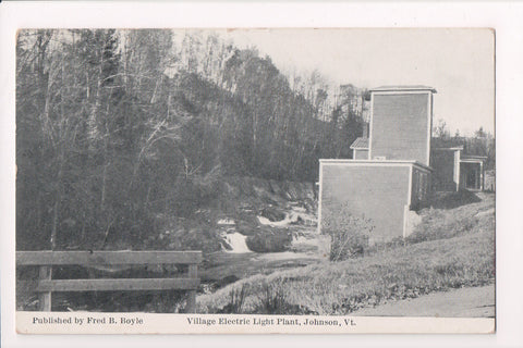 VT, Johnson - Electric Light Plant, @1913 Fred B Boyle postcard - A12150