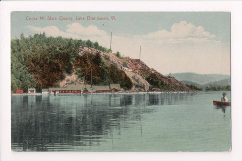 VT, Lake Bomoseen - Cedar Mt Slate Quarry, vintage postcard - R00289