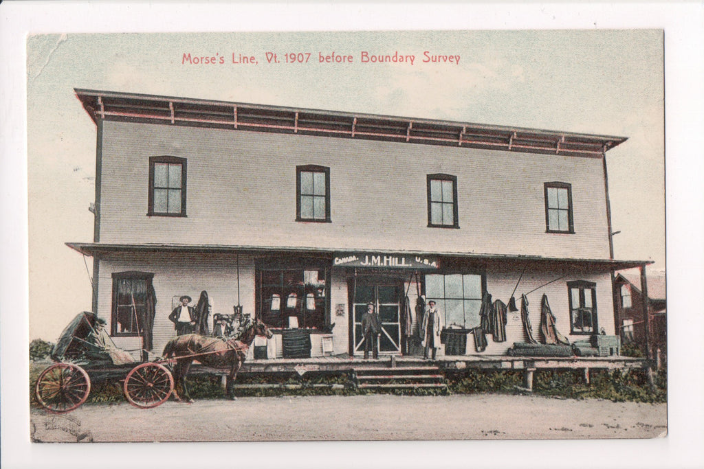 VT, Morses Line - J M Hill store closeup before Boundary Survey - C17480