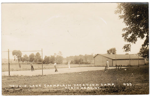 VT, NO HERO - Vacation Camp, Tennis players - RPPC - SH7202