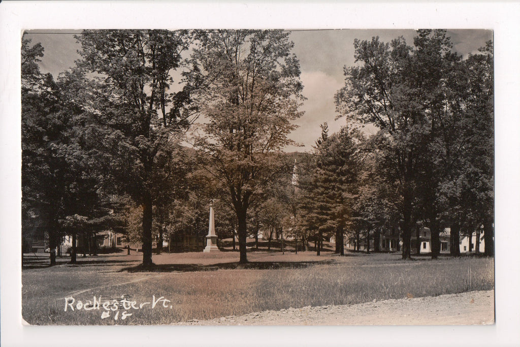 VT, Rochester - Monument in a park - RPPC - F09019