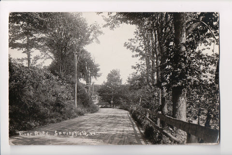 VT, SPRINGFIELD - River Road, transformer up on pole - RPPC - w02793