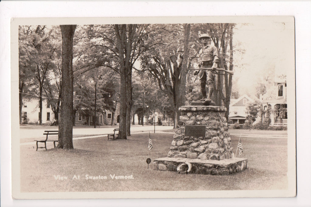 VT, SWANTON - Monument or Statue of a service man - RPPC - E05123