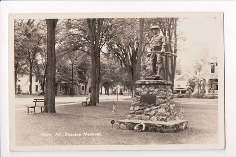 VT, SWANTON - Monument or Statue of a service man - RPPC - E05123